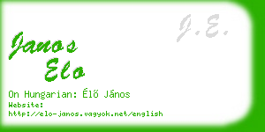 janos elo business card